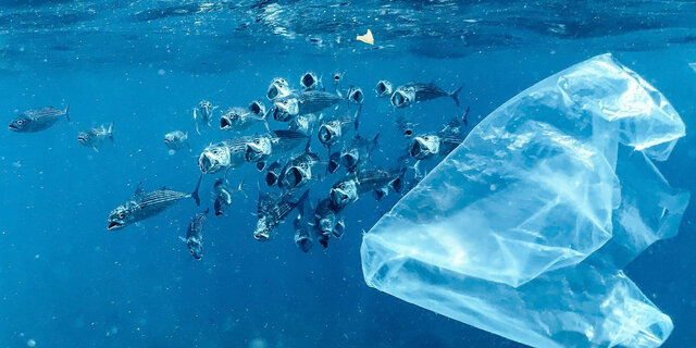 Plastic in de zee